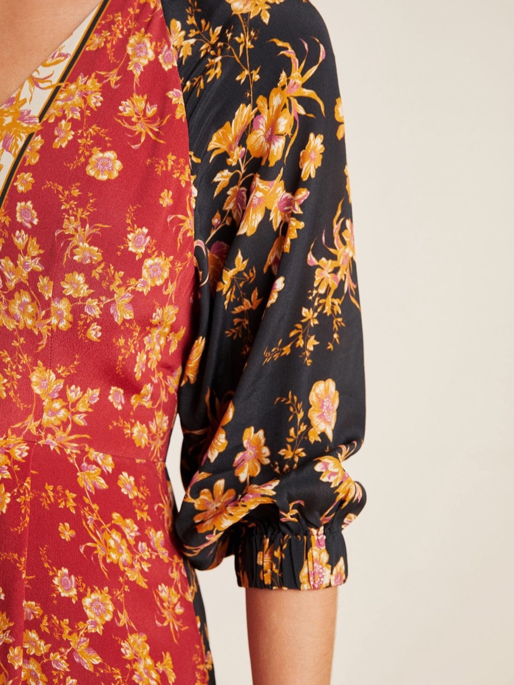 NWT Anthropologie x Kachel Fall Floral Hazel Patchwork Midi Dress Women’s 12 - Picture 3 of 12